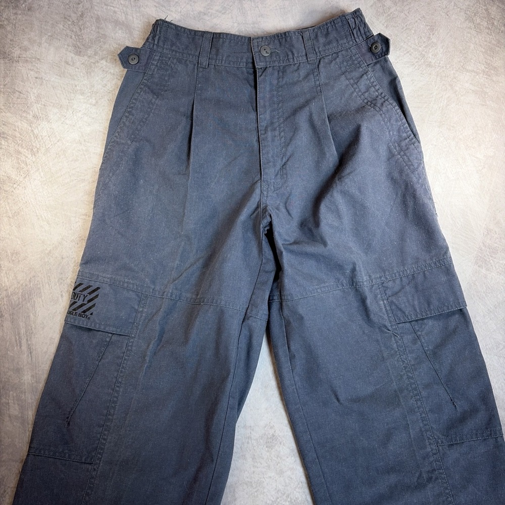 Vintage 90's Bugle Boy Cargo Pants Mens 28M Grey Off Duty Pleated Utility